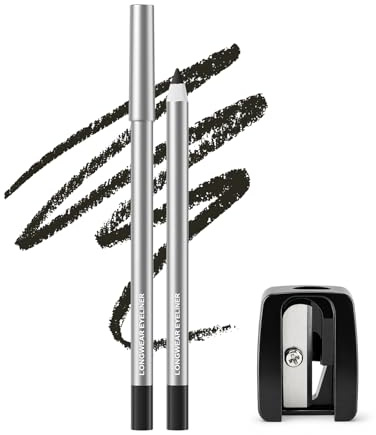 Erinde Kajal Eyeliner Schwarz, Wasserfest & Wischfest, Hochpigmentierter Kajalstift, Langanhaltender Eye Liner bis zu 18H, Weiches und Geschmeidiges Auftragen, Intensive Farbabgabe, Vegan, 05#