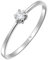 Elli Ring Damen Verlobung mit Diamant (0.10 ct.) in 585 Weißgold Solitär