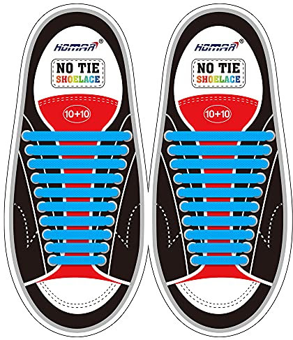 Homar No Tie Lacets pour les enfants et adultes - Best in Sports Fan Lacets imperméables Silicon Flat élastiques Lacets de sport course de chaussures pour Shoes Sneaker Conseil Bottes et Souliers (Adult Size Blue)