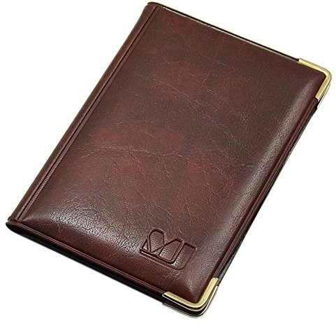 Porta carte di credito con 12 scomparti MJ-Design-Germany Made in UE in diversi colori e designs (Design 1 / Marrone)