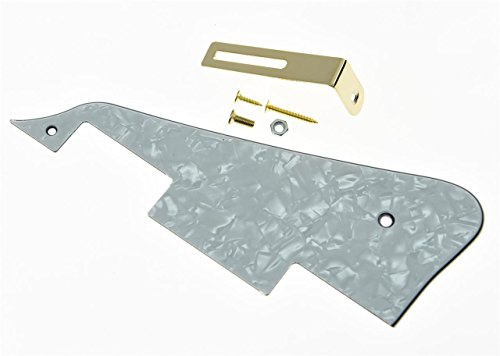 KAISH White Pearl LP Gitarren-Pickguard mit goldfarbener Halterung für Epiphone Les Paul