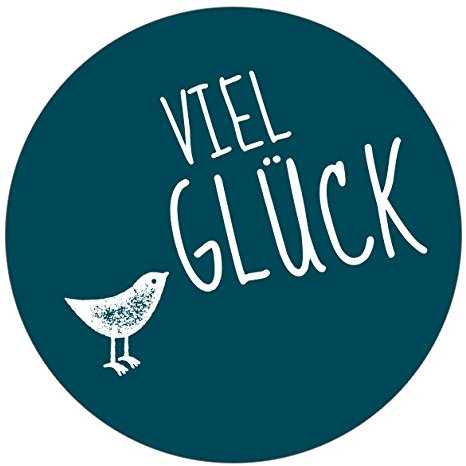 itenga 24x Sticker Viel Glück (Motiv 13) 4cm Geschenk Aufkleber runde Spruch Etiketten