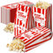 Popcorn Bags 2oz - Bulk Pack of 125 - Large White & Red Individual Pop Corn Paper Bags - Family Movie Night, Mini Snack Boxes, Concession Stand, Party or Game Supplies - Goodie Box Bowls - A2S Brand