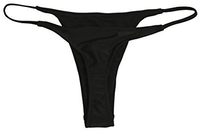 Loralie Maillot de bain pour femme avec string Tanga Style brésilien Taille S à XL, 4 couleurs - Noir - 38