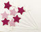 AILEXI Handgemachte 10 Zählt Glitzer Kuchen Dekorieren Topper FÜR CupKuchen Kuchen Und Eis - Rose Rot/Rosa/Weiße Sterne