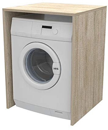 VE.CA.s.r.l. Meuble cache machine à laver, en bois, housse pour machine à laver/sèche-linge, plusieurs couleurs, également sur mesure, buanderie, décoration de salle de bain Rovere Vintage