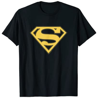 Superman Gold & Black Shield T Shirt T-Shirt