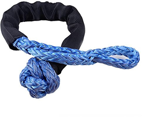 Lot de 2 manilles souples bleues en nylon synthétique souple 15 T pour treuil, remorquage, remorquage