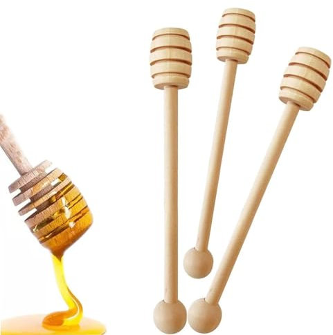 3pcs Wooden Honey Drizzler Dippers Mixing Stirrer Honey Dipper Sticks Honey Spoon Smooth Wood Honey Server Honey Stirrer Stick 16cm