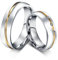 ANAZOZ Parrringe Personalisierte, Trauringe mit Gravur für Paare Edelstahl mit Zirkonia Weiß Bandring Silber 6mm Größe 49 bis 67