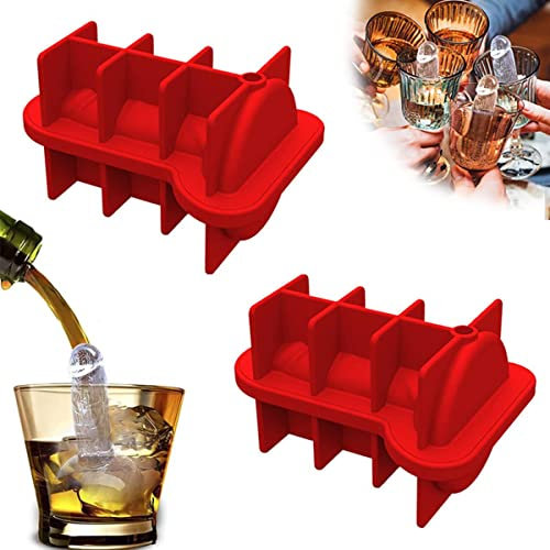 Eiswürfelform für Erwachsene, Streich, Eiswürfelform, Silikon, Eiswürfelformen machen andere schüchtern, Silikon-Eiswürfelformen für Eiskühlung, Whiskey, Cocktails, lustige Eiskaffeewürfel (rot)