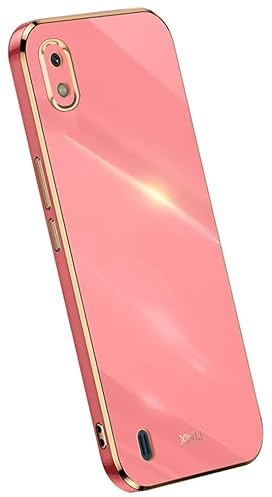 Topme Silicone Case for Samsung Galaxy A10 (6.2 Inches), [gold Edge Style Phone Case] - Red