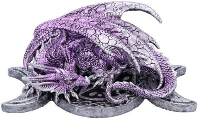 Nemesis Now Triple Moon Treasure Figurine 21.3cm, Resin, Purple, Triple Moon Dragon Sculpture, Gothic Fantasy Merchandise, Cast in the Finest Resin, Hand-Painted