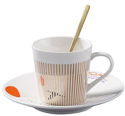 WAGLOS Café en céramique Créative Creative Léopard Anamorphic Cup Spiegel Reflection Cup Zebra Cup Café Tea Set with Coasters Teepassen Set 1 Tasse + 1 Assiette,1
