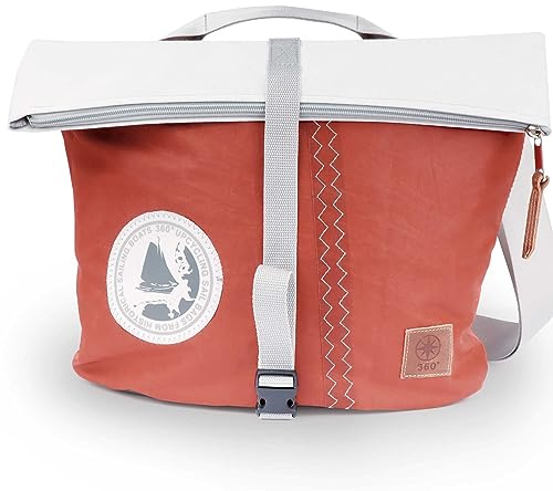 360° Grad Tender City Damen Handtasche Segeltuch braun weiss