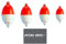 blntackle76 Set 2-4 Wasserkugeln Buldo klar oval 8,15, 30 & 40 Gramm, mit Metallösen Blase wasserkugel Ei + gratis Petri Aufkleber (rot/weiß Mix: 1 x 8, 1 x 15, 1 x 30 & 1 x 40 Gramm)