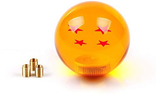 Unifizz 4-Sterne-Auto, Dragon-Ball-Z-Stern, manueller Schaltknauf, universelle Schaltknäufe mit Adapter, passend für die meisten Autos