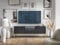 BETTSO - Nova RTV-154 - TV Schrank - Kommode - Mehrzweckschrank - Tv Ständer - mit Schublade 2 Türen - Niedrig, Geriffelt - Wohnzimmer - Modern, Glamour - Schwarz - mit goldenen Griffen