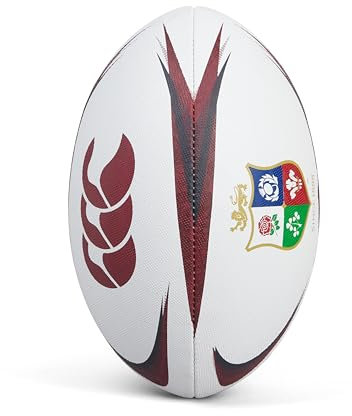Canterbury of New Zealand British & Irish Lions Mentre Sponsor, Ballon de Rugby Adulte, Blanc, ONESZ -