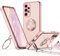 XYZ Coque pour Samsung Galaxy A53 5G, avec Double Anneau de Support Cœur, avec Lanière pour Filles et Femmes, Coque de Protection Luxe Mignonne et Scintillante pour Samsung A53 5G, Rose