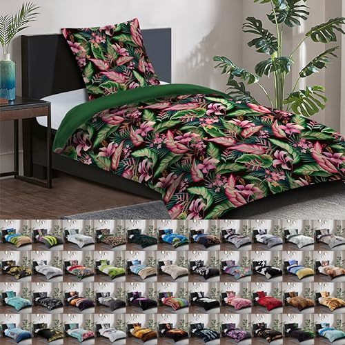 Sanilo® Bettwäsche 135x200 cm, 100% feinste Baumwolle, 2-teilig, Bettbezug, Kissenbezug 80x80cm, Oeko-TEX Zertifiziert (Bali, 2-teilig 135x200 cm)