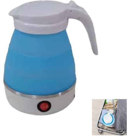DSTORE Foldable Electric Kettle, Camping Kettle, Mini Travel Silicone Electric Water Boiler, Tea Coffee Maker, Portable Coffee Kettle with Separable Power Cord for Outdoor Hiking Camping
