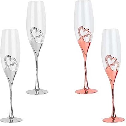 Duiaynke 4er Set Champagnerflöten Trinkbecher Sektkelch