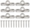 VGOL 6 ojales de pared de acero inoxidable para caravana, autocaravana, autocaravana, 8 mm, soportes de toldo, soportes para caravanas, ojales de tienda de campaña de 44 mm x 15 mm con tornillo