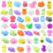 HOVIBU 50 Stück Mochi Squishy Set, Mitgebsel Kindergeburtstag Gastgeschenke, Stressabbau Spielzeug für Kinder Erwachsene, Pinata Füllung mit Aufbewahrungsbox, Ostern Party Favor, Weihnachten Geschenke