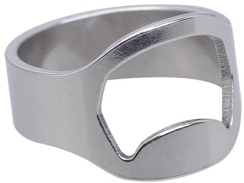 Anillo Abridor de Botellas de Acero Inoxidable | Abridor de Cerveza | Joyería de Moda y Utensilio de Cocina