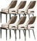 Esszimmerstühle 6er-Set, wasserfester Ledersessel, Küchensessel, Wohnzimmer-Lounge-Thekenstühle, stabile Metallbeine