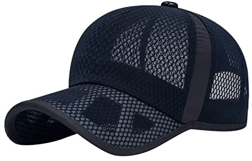 Klassische Unisex-Baseballmütze mit niedrigem Profil, weiche, unkonstruierte, größenverstellbare Papa-Mütze Trucker Cap Mit Haaren Coole Mützen Für Jugendliche Cap Zopf Cap Party Hüte (Navy, One Size)