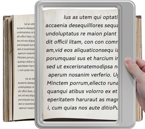 NZQXJXZ Lente d'ingrandimento a Mani Libere, 5X Lente di Ingrandimento Rettangolare Grande per la Lettura, Perfetta per Libro, Cucito, Ipovedenti e Anziani