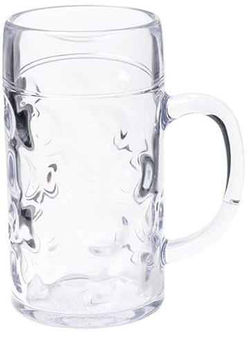 Monouso | 1 Jarra de Plástico Transparente Ø 105 mm 1000 ml | Reutilizable y Durable | Ideal para Cerveza, Eventos y Catering Profesional | 1 unidad