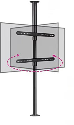 CUTPOIY Verstellbare hängende TV-Halterung - LCD TV 360 Grad drehbarer Rahmen Bodenständer, Trennwand Drehregal, Geeignet für 32-75 Zoll Bildschirm (110-135cm)
