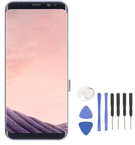 Yanmis Ersatzbildschirm für S8 Plus 6,2 Zoll, 3D-Touch-Digitizer mit Rahmen und Reparaturwerkzeugsatz, Display-Touchscreen-Baugruppe für G955U SM G955U G955F G955A (Grey)