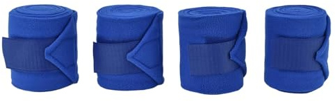 Beufee Polo-Bandagen für Pferde, 4-teiliges Baumwoll-Verband, Pferde-Polo-Beinbandage, Tier-Beinschutz, weiches Polyester-Set, Set für Hund, Kuh, Katze, Blau