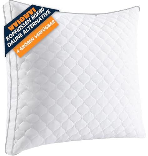 WVIOWVI Kopfkissen 80x80 Allergiker, Komfort Kissen 80x80 Mikrofaser, Hautfreundlich & Atmungsaktiv, Hochwertige Seitenschläferkissen 80 x 80 Bettkissen, Zuverlässiger Halt Ohne Verformung
