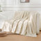 WONGS BEDDING Kuscheldecke Flauschig Boho Decke Fleecedecke 150x200 cm, Sofadecke Wolldecke Couchdecke Warme Weiche Überwurf für Sofa Couch Bett, Weiß Creme