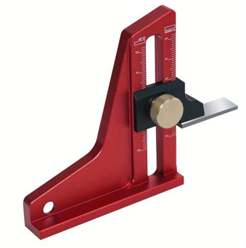 Sxmrmnx Höhenmesser, Einrichten Eines Verstellbaren Tiefenmessers für Tischkreissägen - Aluminiumskalen, DIY-Lineal, Werkzeug Zur Höhenmessung für die Holzbearbeitung