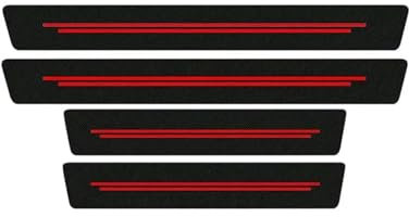 ZDDYUU 4 Stück Auto Einstiegsleisten Schutz für VW Golf VIII VI V IV III II I MK 8 7 6 5 4 3 R GTE/GTI/GTD/Clubsport 45, Kohlefaser Türschweller Trittschutz Dekor Lackschutzfolie,B Red