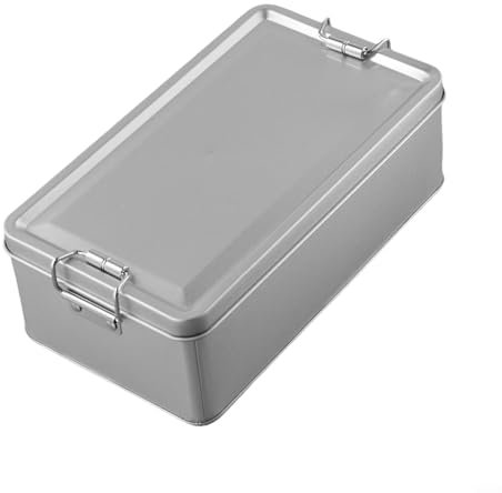 Metall-Blechdose mit Deckel, leere Metalldose zur Aufbewahrung von Snacks, Süßigkeiten, Keksen, Tee, rechteckige Aufbewahrungsboxen für Zuhause, Küche, Aufbewahrungs-Organizer (L)