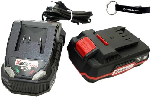 HEADNMORE® Bundle - Parkside® 20 V Battery Set 2Ah Battery 2 Ah PAP20 B1 + Charger PLG20 C1 + Headnmore® Key Ring