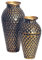 Wohnling Deko Vase 2er Set Aluminium Gold Amphore Blumenvase Modern, Dekovase Rund 2-teilig für Blumen, Alu Tischvase Wohndeko Metall Tischdeko Handgefertigt