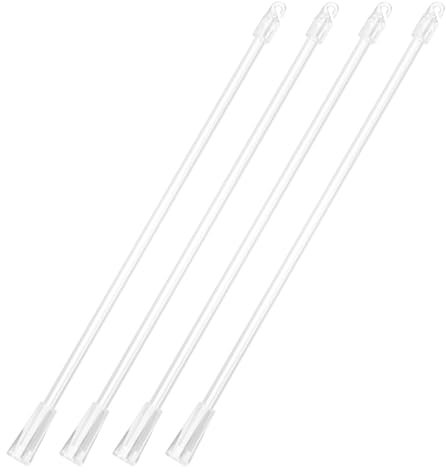 M METERXITY 4-Pack 12 Inch Clear Vertical Blinds Wand Replacement with Hook, White Blind Stick Wand Clear Blind Rod for Window Opener Accessory/Windows Curtain/Window Pull Supplies