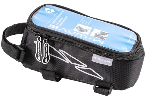 KHEbikes Rotterdam Top XL Fahrrad-Oberrohrtasche, 18,5 x 9,5 x 8,5 cm, Smartphone-kompatibel, Wasserfest, Schwarz