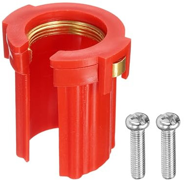 sourcing map Faucet Mounting Nut, Hot and Cold Faucet Lock Anti-Loosening Nut Fixing Tool for Kitchen Bathroom (Red)