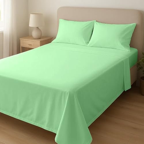Home Sweet Home UK Microfibre Flat Sheets Single Size Breathable, Anti Wrinkle & Fade Resistant Bed Sheets 90x190cm Single Flat Sheet Washable Flat Bed Sheet For Single