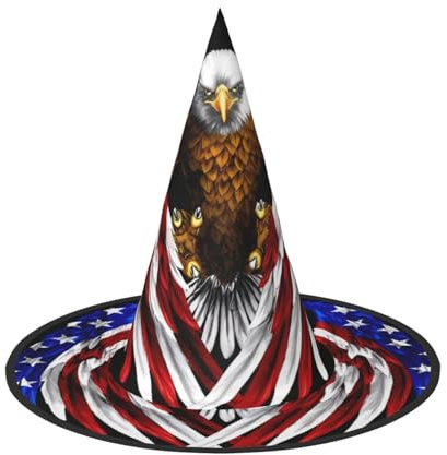 WXZYFP Patriotischer Adler mit USA-Flagge. Dies ist ein faltbarer und tragbarer Halloween-Hut.