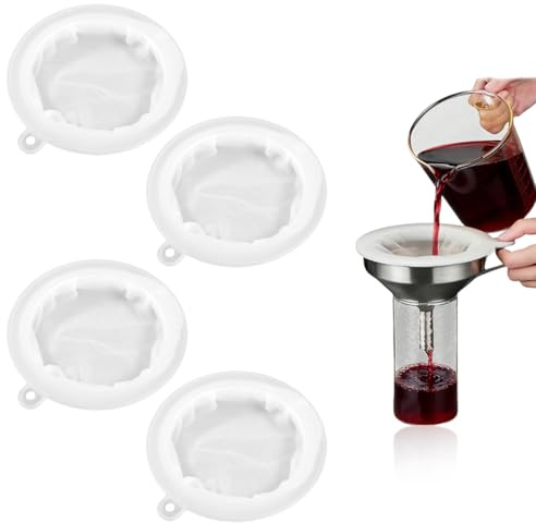 4 Pezzi Filtri per Liquori Fatti in Casa, 200/300/400/500 Mesh Filtri per Alimenti, Filtro per Olio di Frittura, Filtro a Setaccio in Nylon per Alimenti per La Filtrazione di Succhi, Latte e Vino